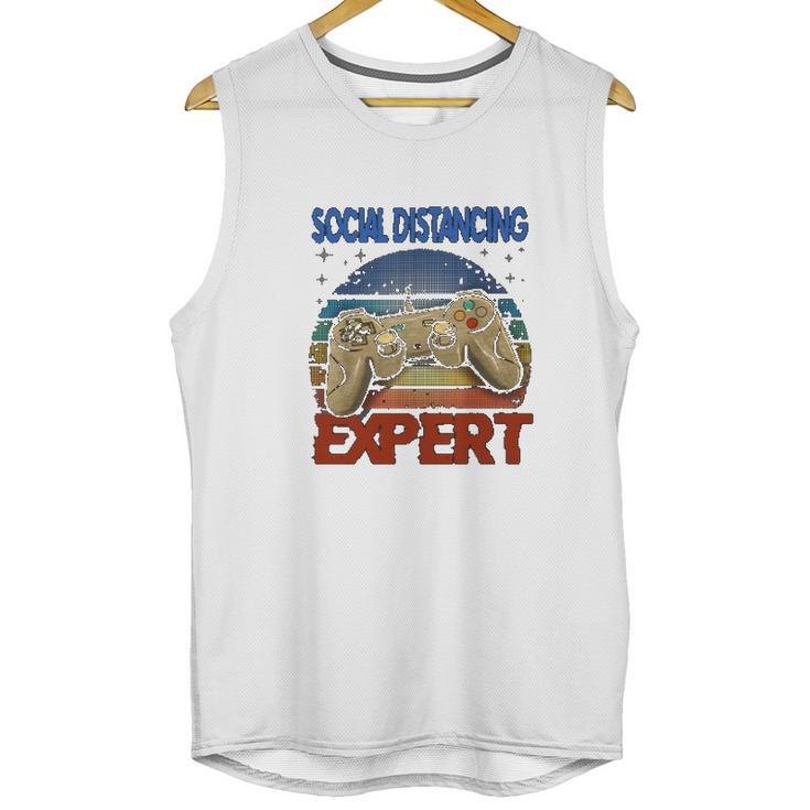 Social Distancing Expert Gamer Vintage Unisex Tank Top