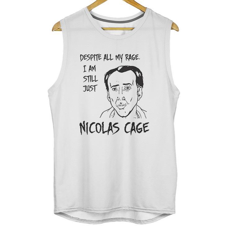 Strange Cargo Despite All My Rage Nicolas Cage Funny Parody Unisex Tank Top