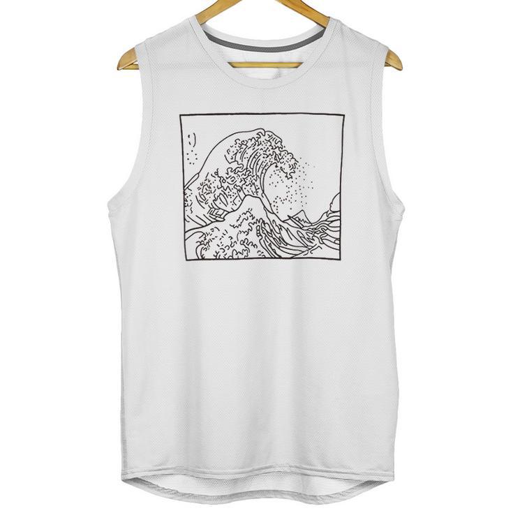 Casual Graphic Tsunami Unisex Tank Top