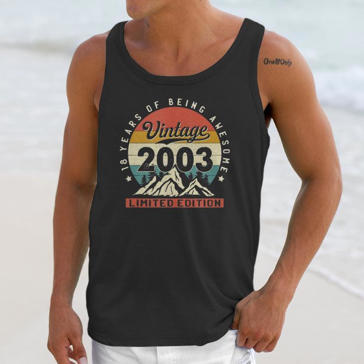 18 Years Old 18Th Birthday Vintage Made In 2003 Limited Unisex Tank Top Gifts for Her