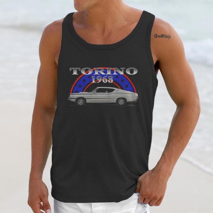 1968 Ford Torino Fastback Side White Unisex Tank Top Gifts for Her