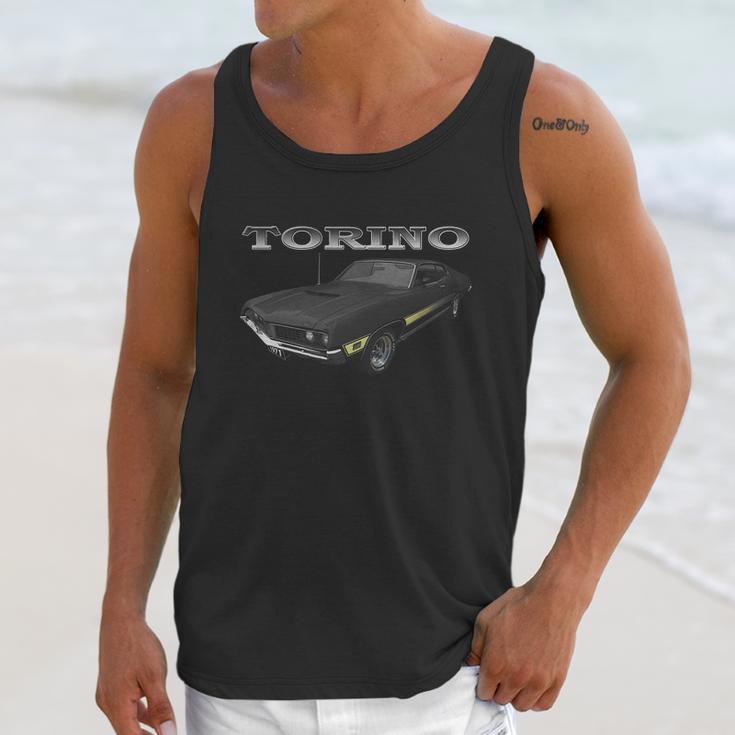 1971 Ford Torino Black Unisex Tank Top Gifts for Her