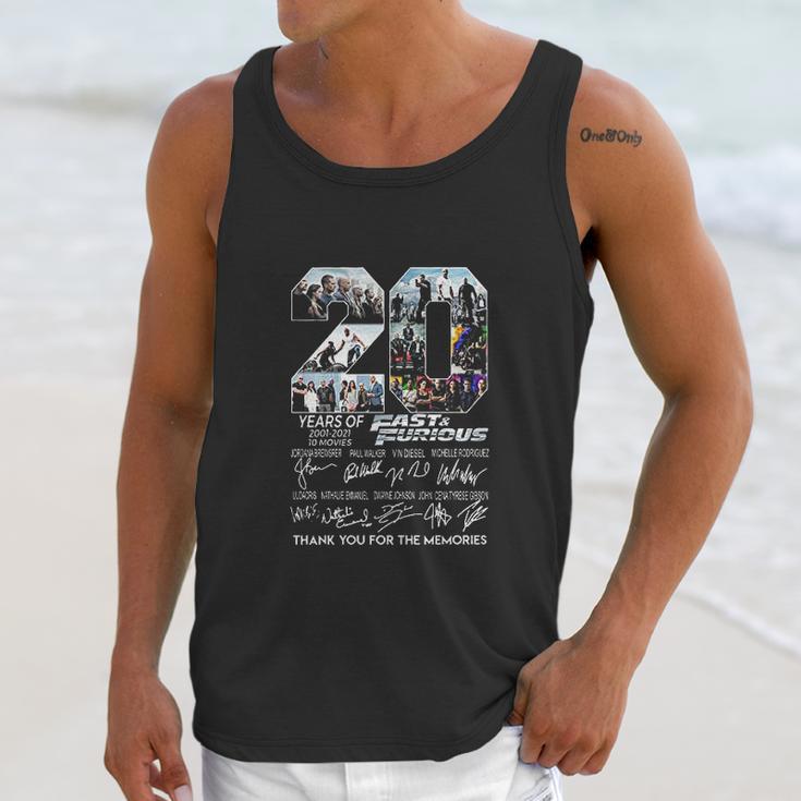 20 Years Of 2001 2021 Fast And Furious Thank You Unisex Tank Top Gifts for Her