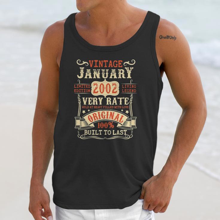 20 Years Old 20Th Birthday Gifts Vintage January 2002 Ver2 Unisex Tank Top Gifts for Her