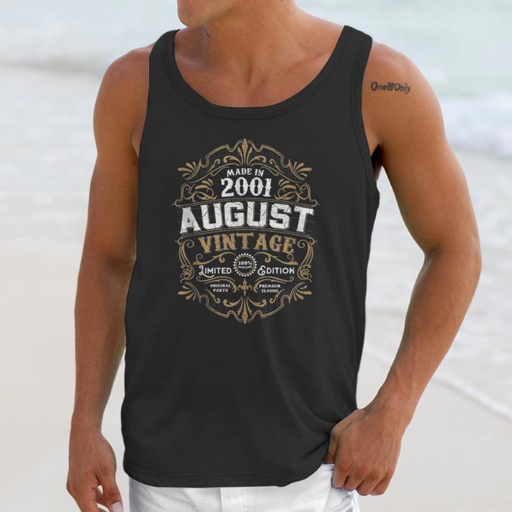 20Th Birthday 20 Years Old August 2001 Made Born Vintage Unisex Tank Top Gifts for Her