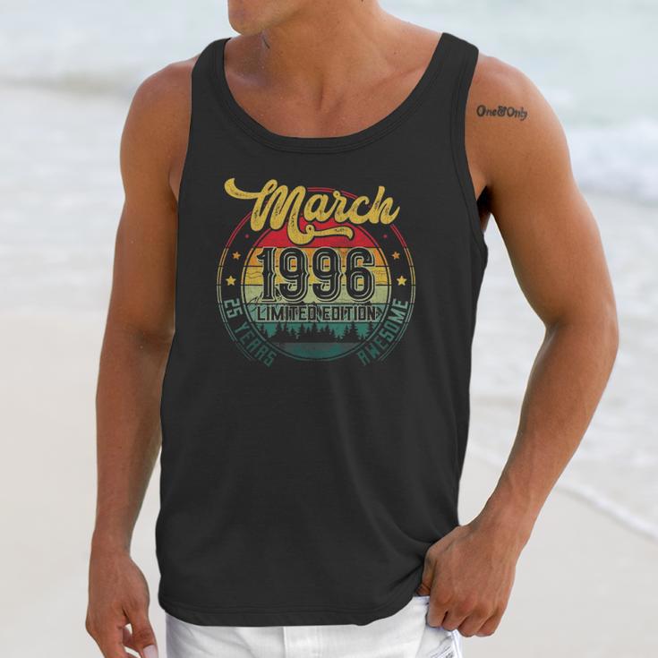 25Th Birthday Gifts 25 Years Old Retro Born In March 1996 Ver2 Unisex Tank Top Gifts for Her