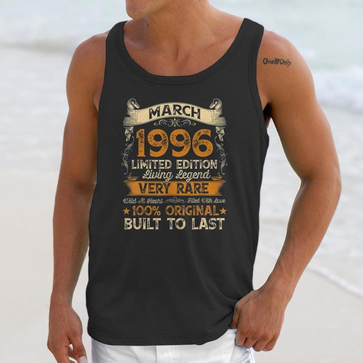 25Th Birthday Gift 25 Years Old Retro Vintage March 1996 Ver2 Unisex Tank Top Gifts for Her