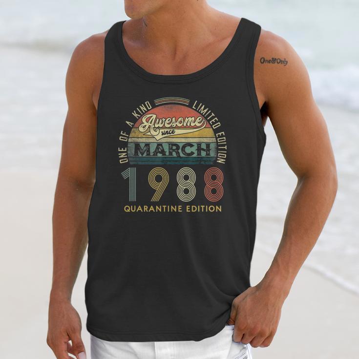 33 Years Old Vintage March 1988 33Rd Birthday Awesome Unisex Tank Top Gifts for Her