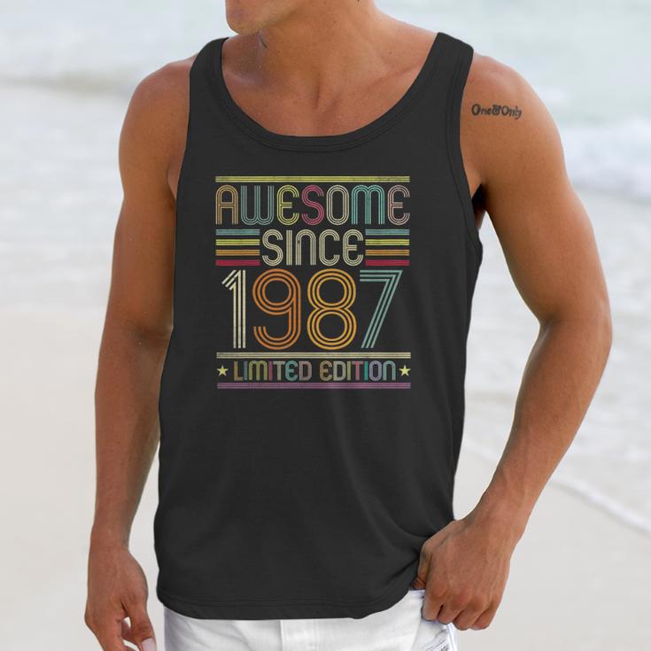 35Th Birthday Vintage Tee 35 Years Old Awesome Since 1987 Ver2 Unisex Tank Top Gifts for Her