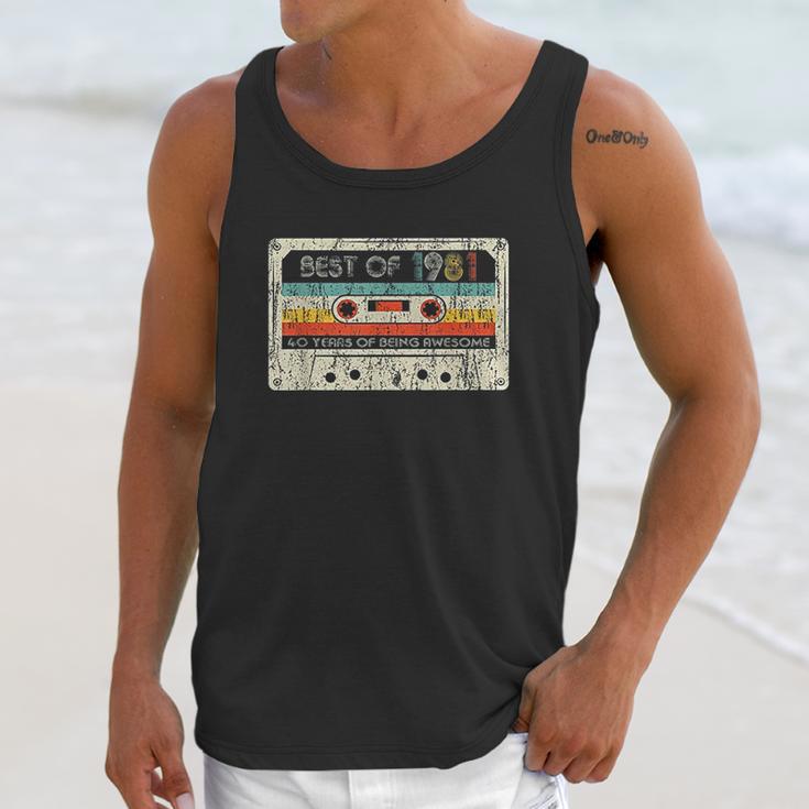 40Th Birthday Gifts Vintage Best Of 1981 Retro Cassette Tape Unisex Tank Top Gifts for Her