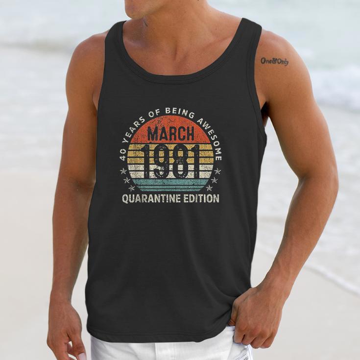 40Th Birthday Vintage March 1981 40 Years Old Unisex Tank Top Gifts for Her