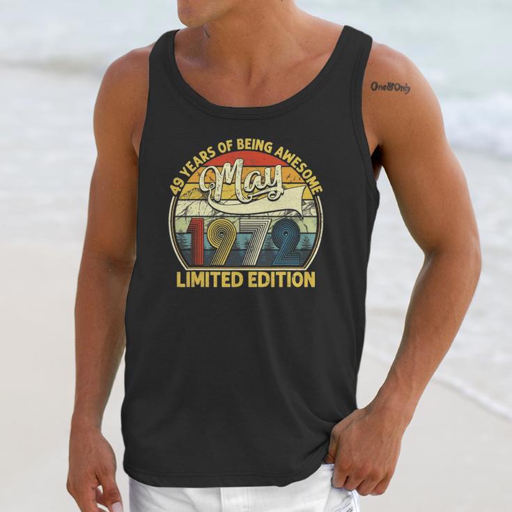 49Th Birthday Gifts 49 Years Old Retro Born In May 1972 Ver2 Unisex Tank Top Gifts for Her