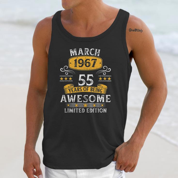 55Th Birthday Gift 55 Years Old Awesome Since March 1967 Ver2 Unisex Tank Top Gifts for Her