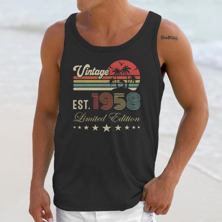 64Th Birthday Born 1958 Vintage Limited Edition 64Th Birthday Unisex Tank Top Gifts for Her