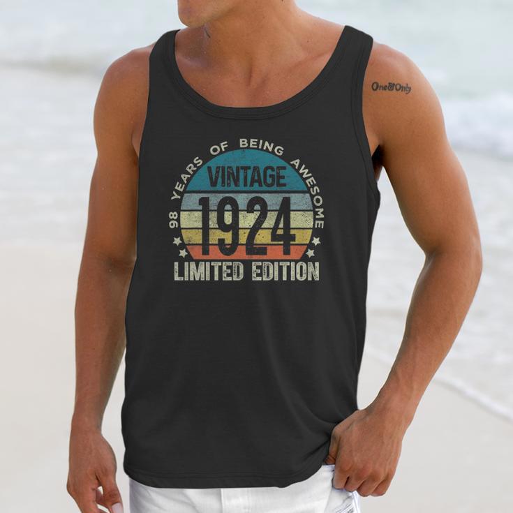 98 Years Old Gifts Vintage 1924 Limited Edition 98Th Birthday Unisex Tank Top Gifts for Her