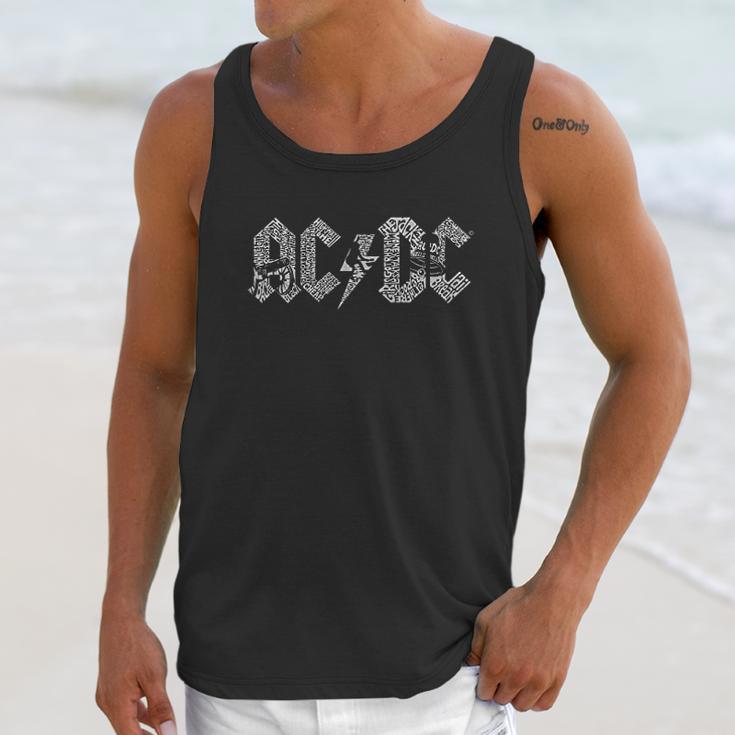 Acdc Song Title Word Art Unisex Tank Top Gifts for Her