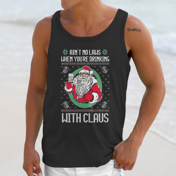 Aint No Laws When Youre Drinking With Claus Unisex Tank Top Gifts for Her