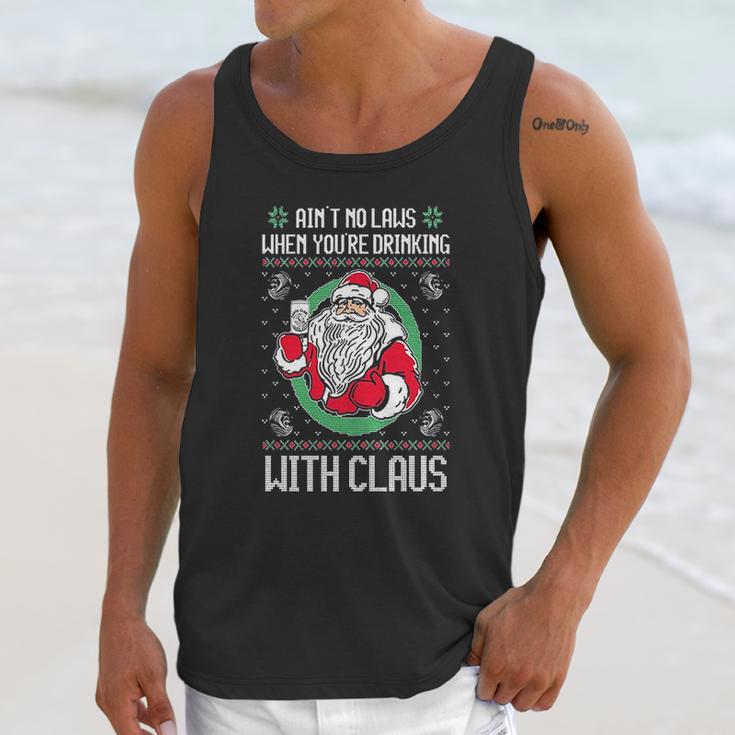 Aint No Laws When Youre Drinking Claws With Claus Unisex Tank Top Gifts for Her