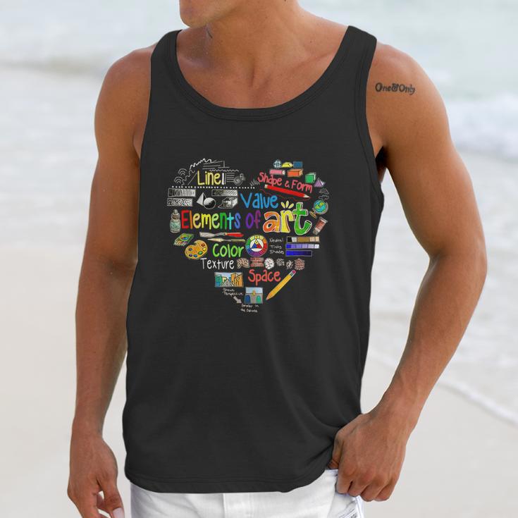 Artist Elements Of Art Heart Shape Colorful Painter Unisex Tank Top Gifts for Her