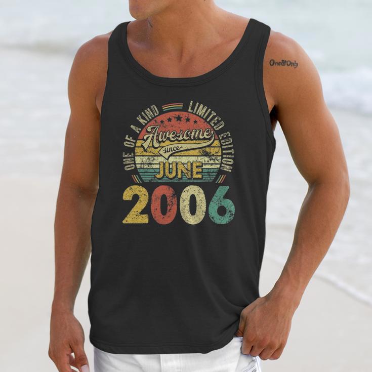 Awesome Since June 2006 15Th Bday Decorations 15 Years Old Unisex Tank Top Gifts for Her