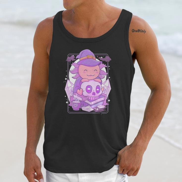 Axolotl Witch Halloween Witchcraft Cute Axolotl Pastel Goth Unisex Tank Top Gifts for Her