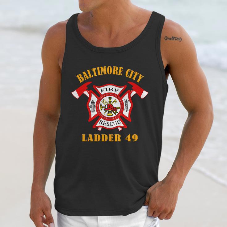 Baltimore City Fire Rescue Ladder 49 Unisex Tank Top Gifts for Her