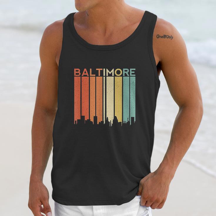 Baltimore Maryland Vintage Retro City Urban Skyline Seaport Unisex Tank Top Gifts for Her