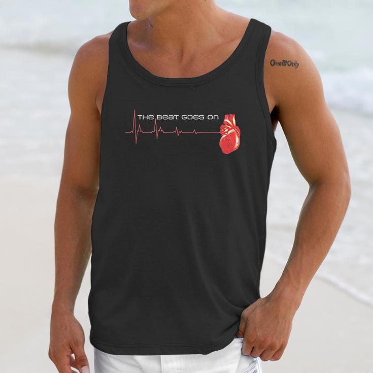 The Beat Goes On Open Heart Surgery Recovery Survivor Unisex Tank Top Gifts for Her