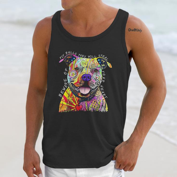 Beware Of Pit Bulls They Will Steal Your Heart Unisex Tank Top Gifts for Her