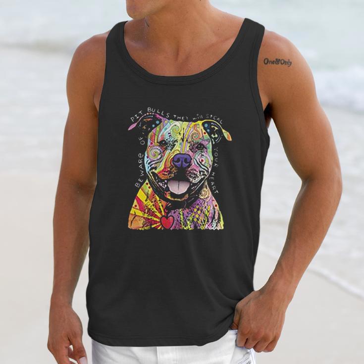 Beware Of Pit Bulls They Will Steal Your Heart Unisex Tank Top Gifts for Her