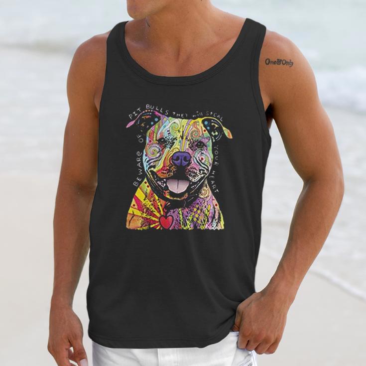 Beware Of Pit Bulls They Will Steal Your Heart Unisex Tank Top Gifts for Her