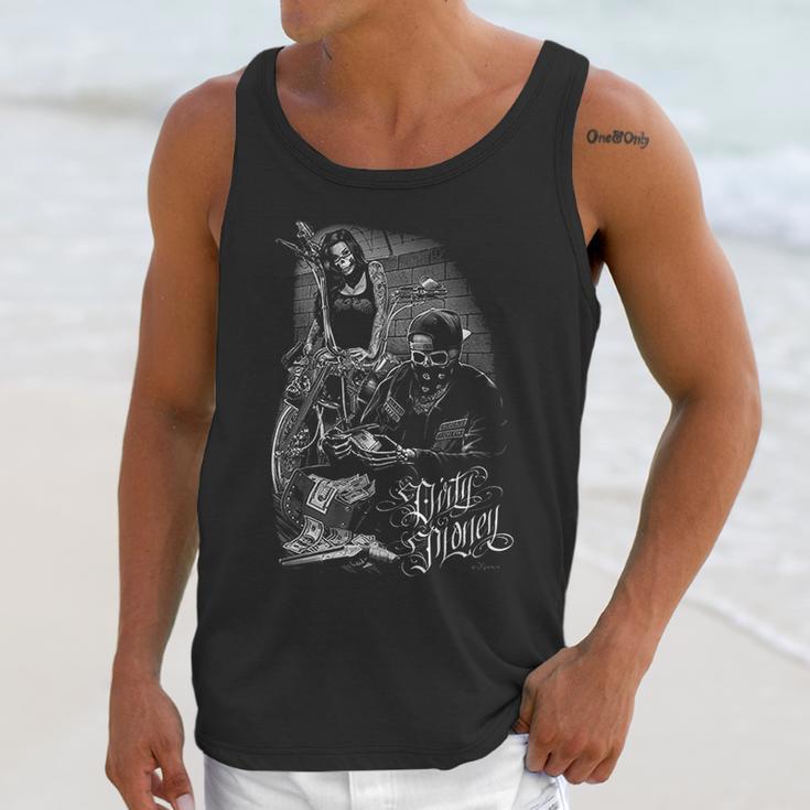 Bonnie And Clyde Dirty Money David Gonzales Art Dga Ride Or Die Mens Unisex Tank Top Gifts for Her