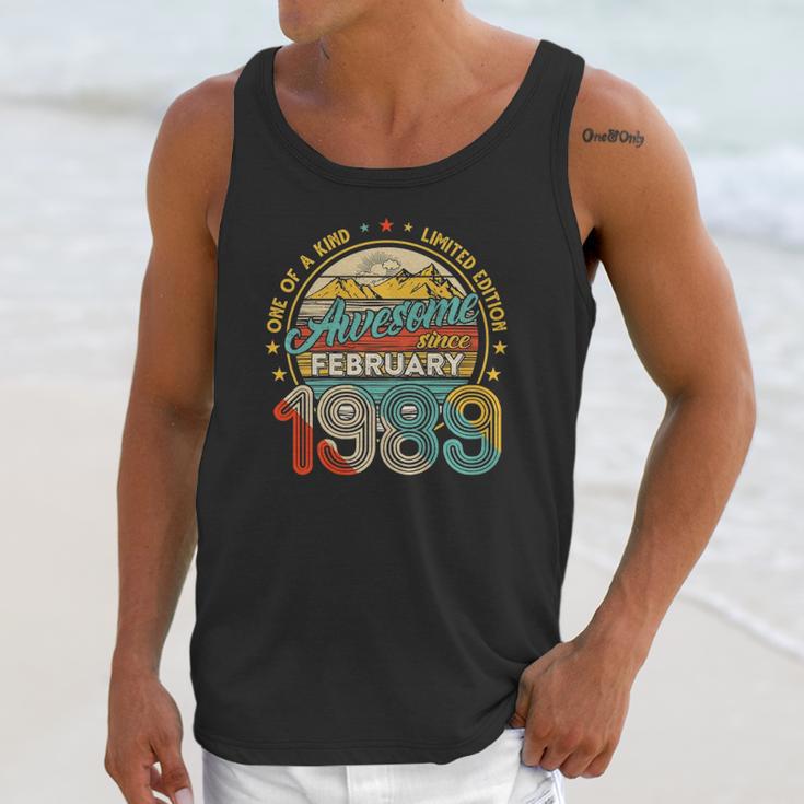 Born In February 1989 32Nd Birthday Gift Retro 32 Years Old Unisex Tank Top Gifts for Her