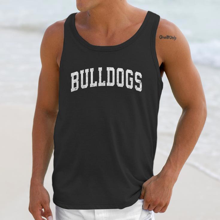 Bulldogs Mascot Vintage Athletic Sports Name Design Funny Gift Unisex Tank Top Gifts for Her