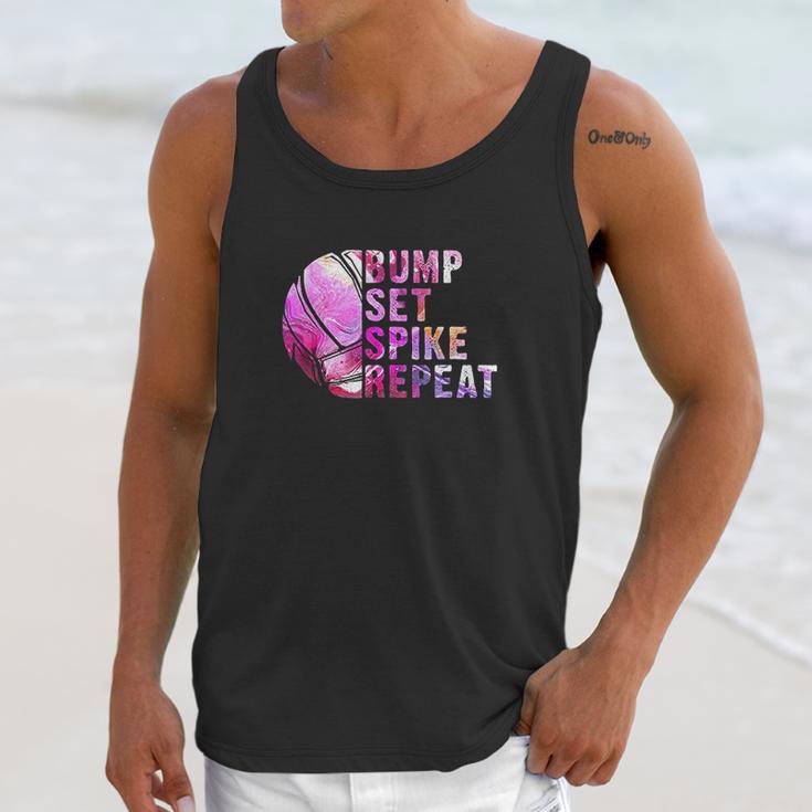 Bump Set Spike Repeat Volleyball Lover Athlete Sports Gift Unisex Tank Top Gifts for Her