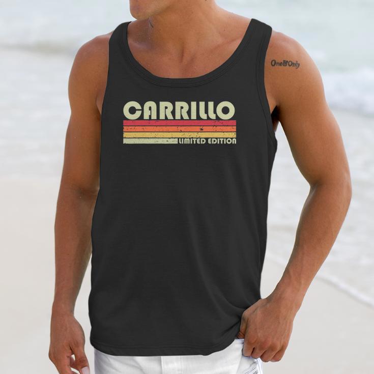 Carrillo Surname Funny Retro Vintage 80S Birthday Reunion Unisex Tank Top Gifts for Her