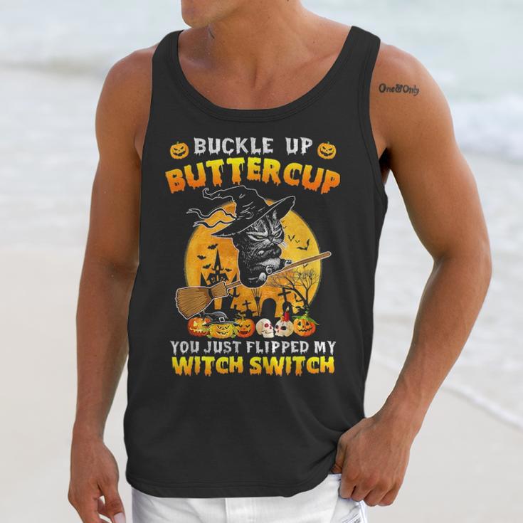 Cat Buckle Up Buttercup You Just Flipped My Witch Unisex Tank Top Gifts for Her