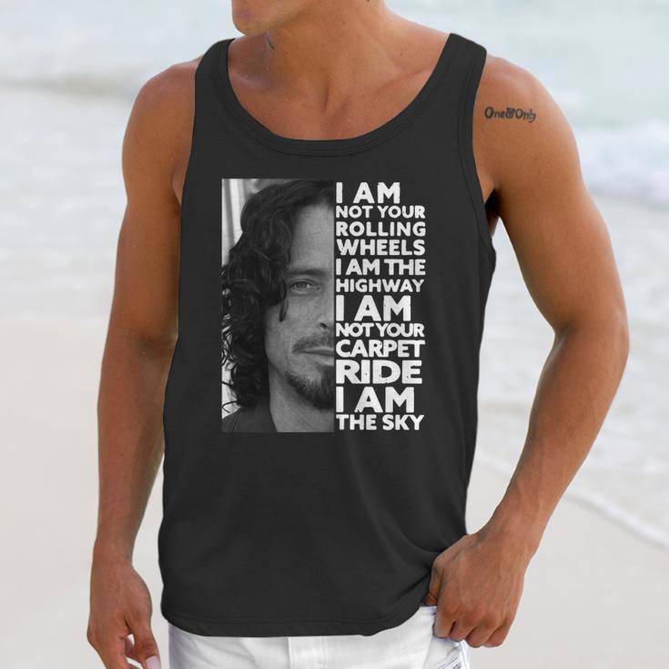 Chris Cornell I Am Not Your Rolling Wheels I Am The Highway Not Your Carpet Ride I Am The Sky Unisex Tank Top Gifts for Her