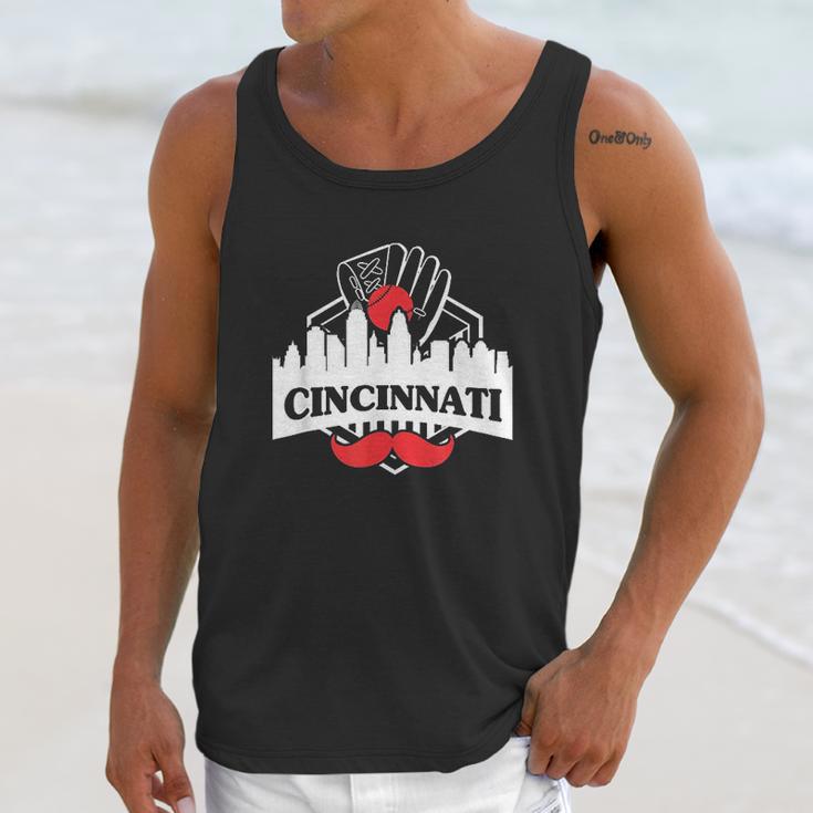 Cincinnati Red Mustache Unisex Tank Top Gifts for Her