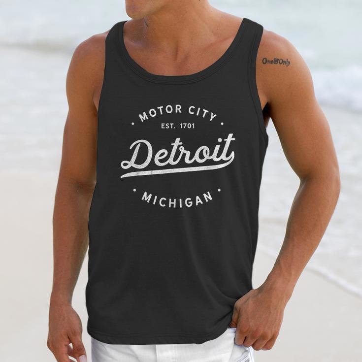 - Classic Retro Vintage Detroit Michigan Motor City Unisex Tank Top Gifts for Her