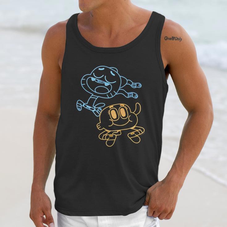 Cn The Amazing World Of Gumball & Darwin Neon Outline Unisex Tank Top Gifts for Her