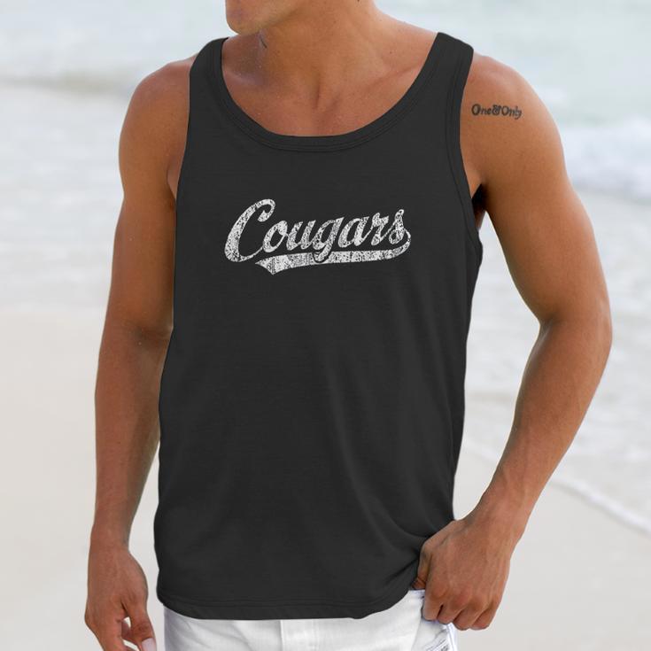 Cougars Mascot Vintage Sports Unisex Tank Top Gifts for Her