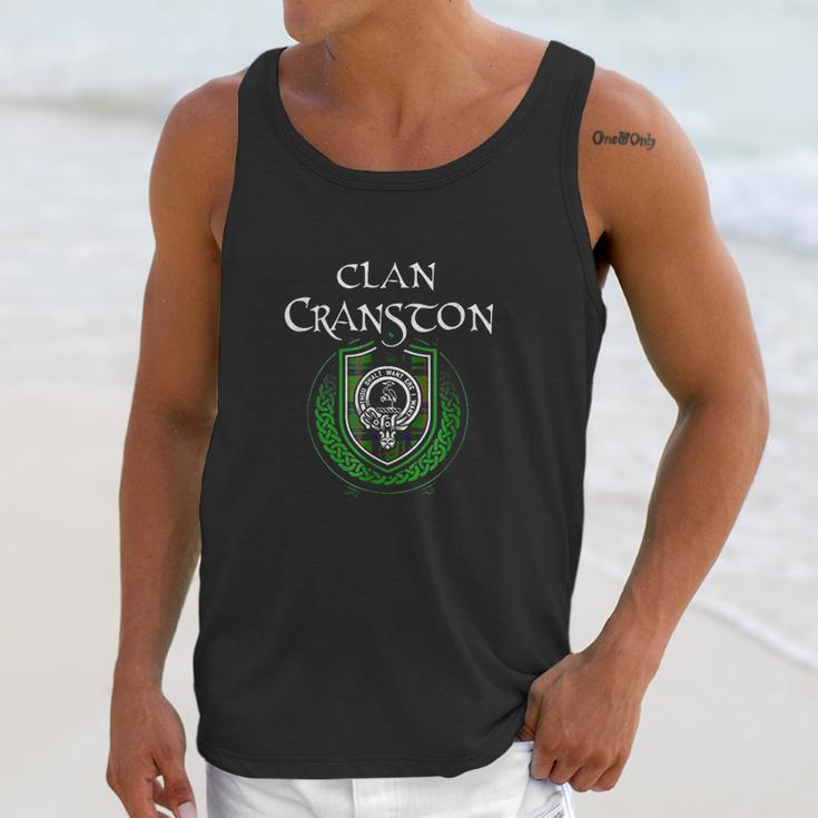 Cranston Surname Scottish Clan Tartan Crest Badge Unisex Tank Top Gifts for Her