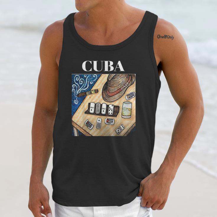 Cuban Dominos Cigar Fedora Hat Funny Cuba Unisex Tank Top Gifts for Her