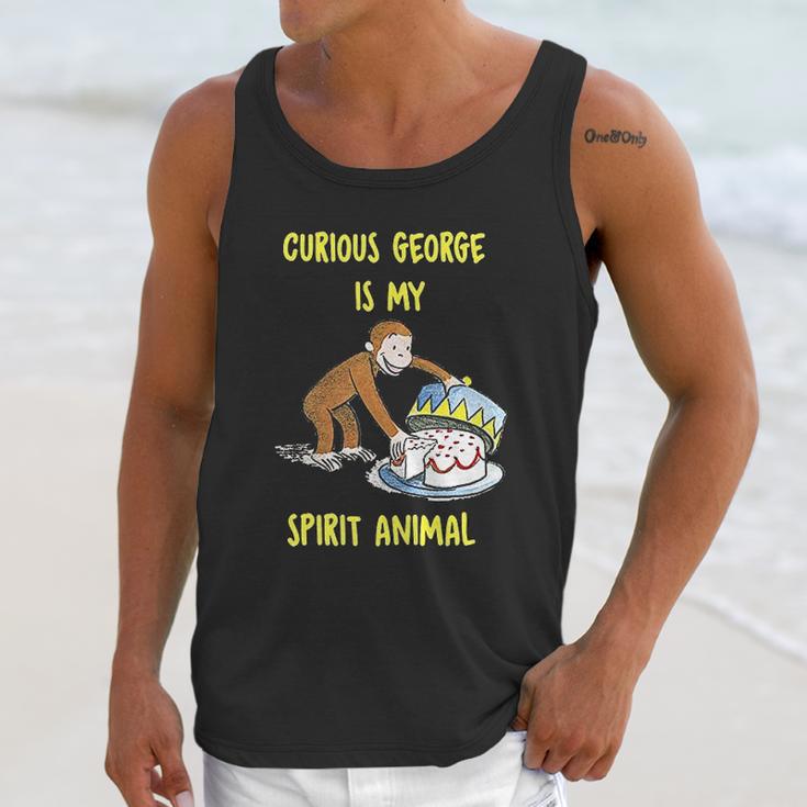 Curious George My Spirit Animal Eating Cake Unisex Tank Top Gifts for Her