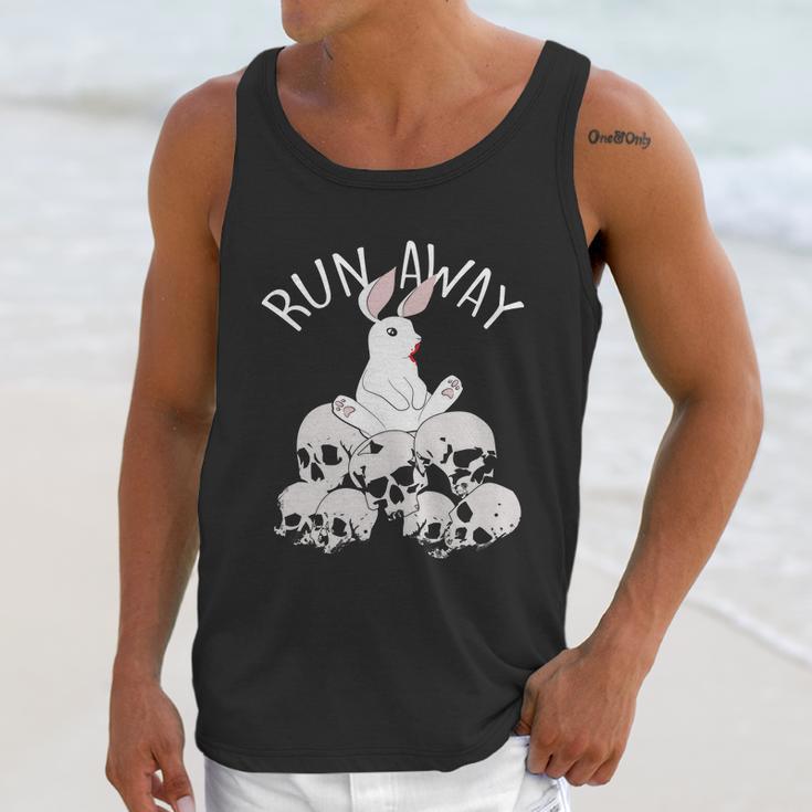 Cute Halloween Funny Halloween Day Run Away Bloody Bunny Skeleton Unisex Tank Top Gifts for Her