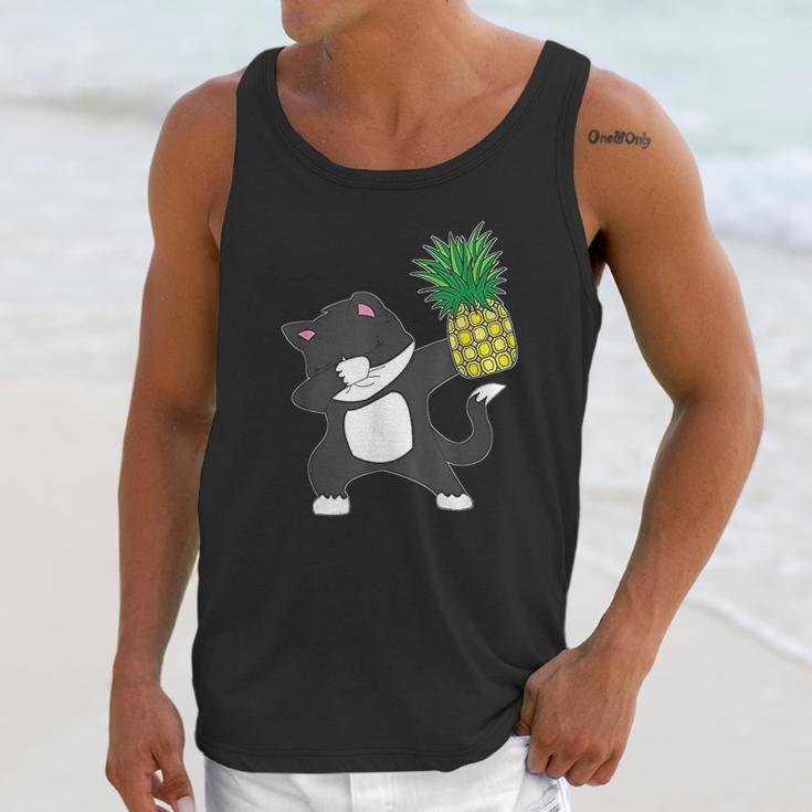 Dabbing Kitty Cat Pineapple Aloha Beach Hawaiian Dance Unisex Tank Top Gifts for Her