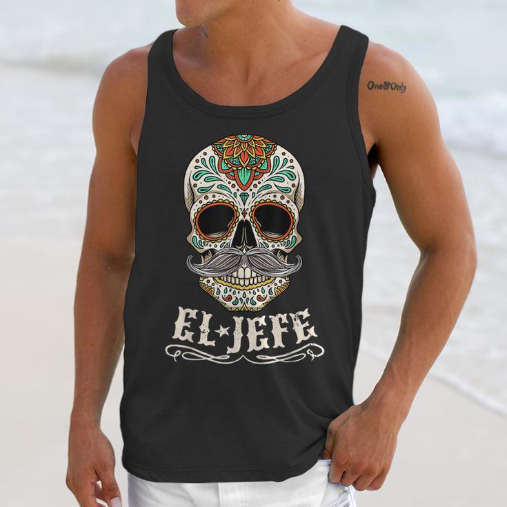 Day Of The Dead Mexico El Jefe Boss Sugar Skull Halloween Unisex Tank Top Gifts for Her