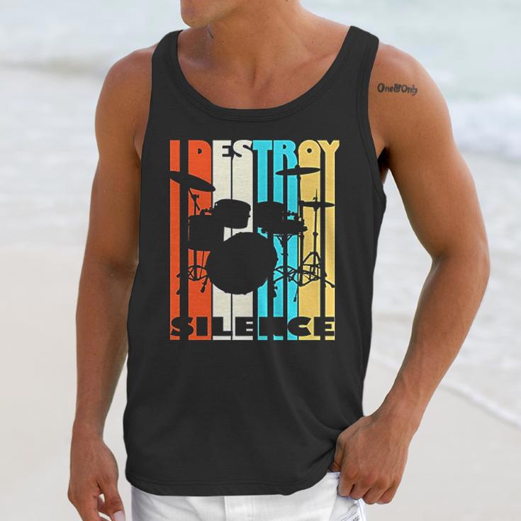 I Destroy Silence Drums Drummer Band Music Fan Unisex Tank Top Gifts for Her