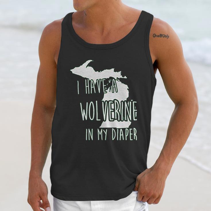 In My Diaper I Have A Wolverine State Of Michigan Msu Baby Unisex Tank Top Gifts for Her